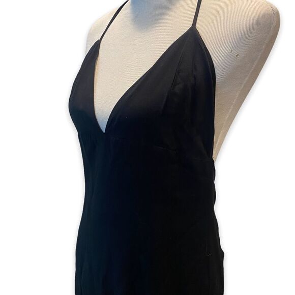 Toni Black cocktail classic slip dress Sleeveless Low Back formal Maxi Gown - Picture 5 of 10